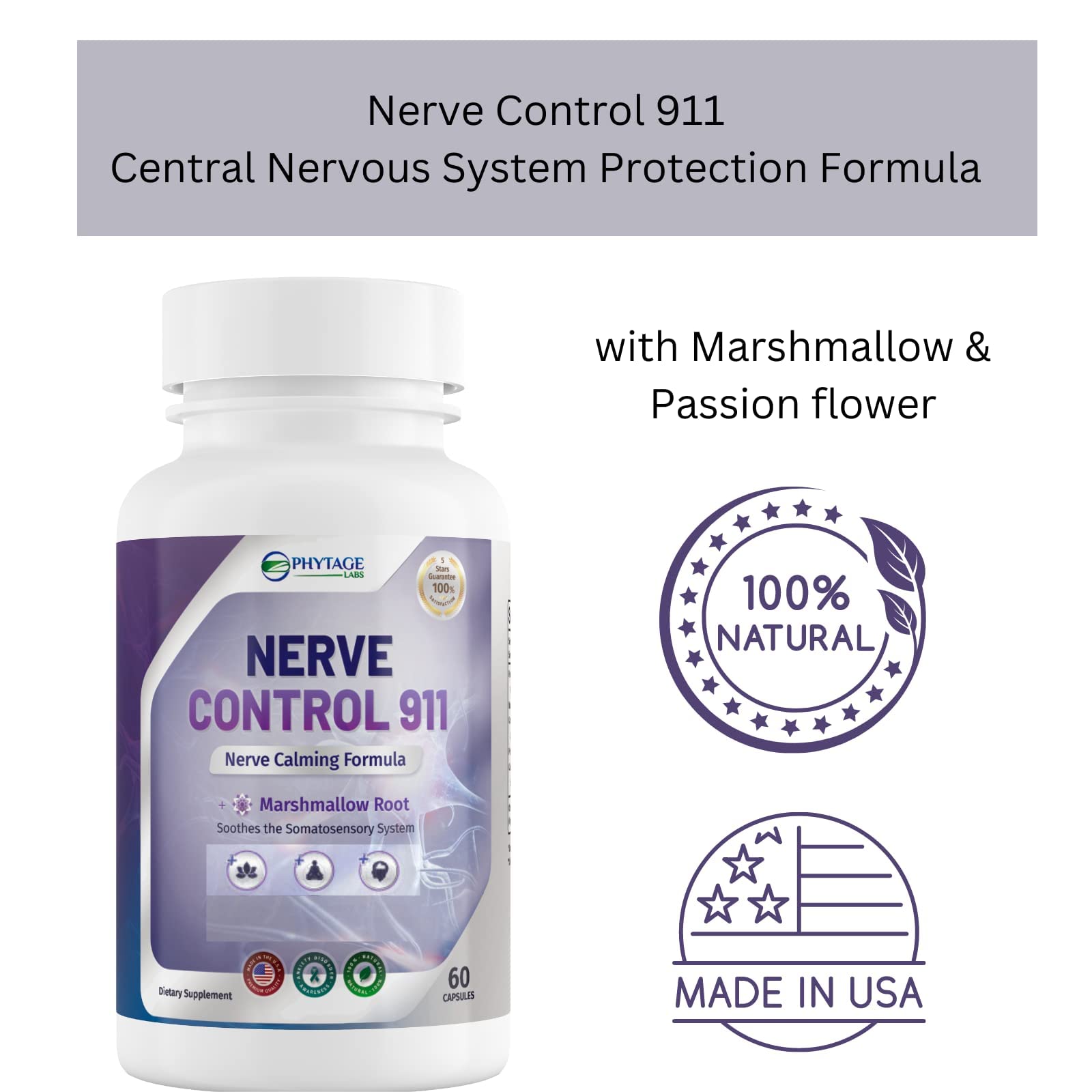 Nerve Control 911 – Natural Plant-Based Nerve Health Supplement (60 Capsules)