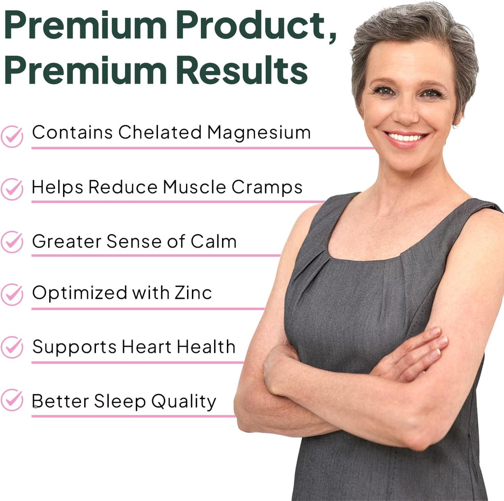 Organics Ocean Pure Magnesium Glycinate with Zinc – Advanced Support for Muscles, Sleep & Overall Wellness