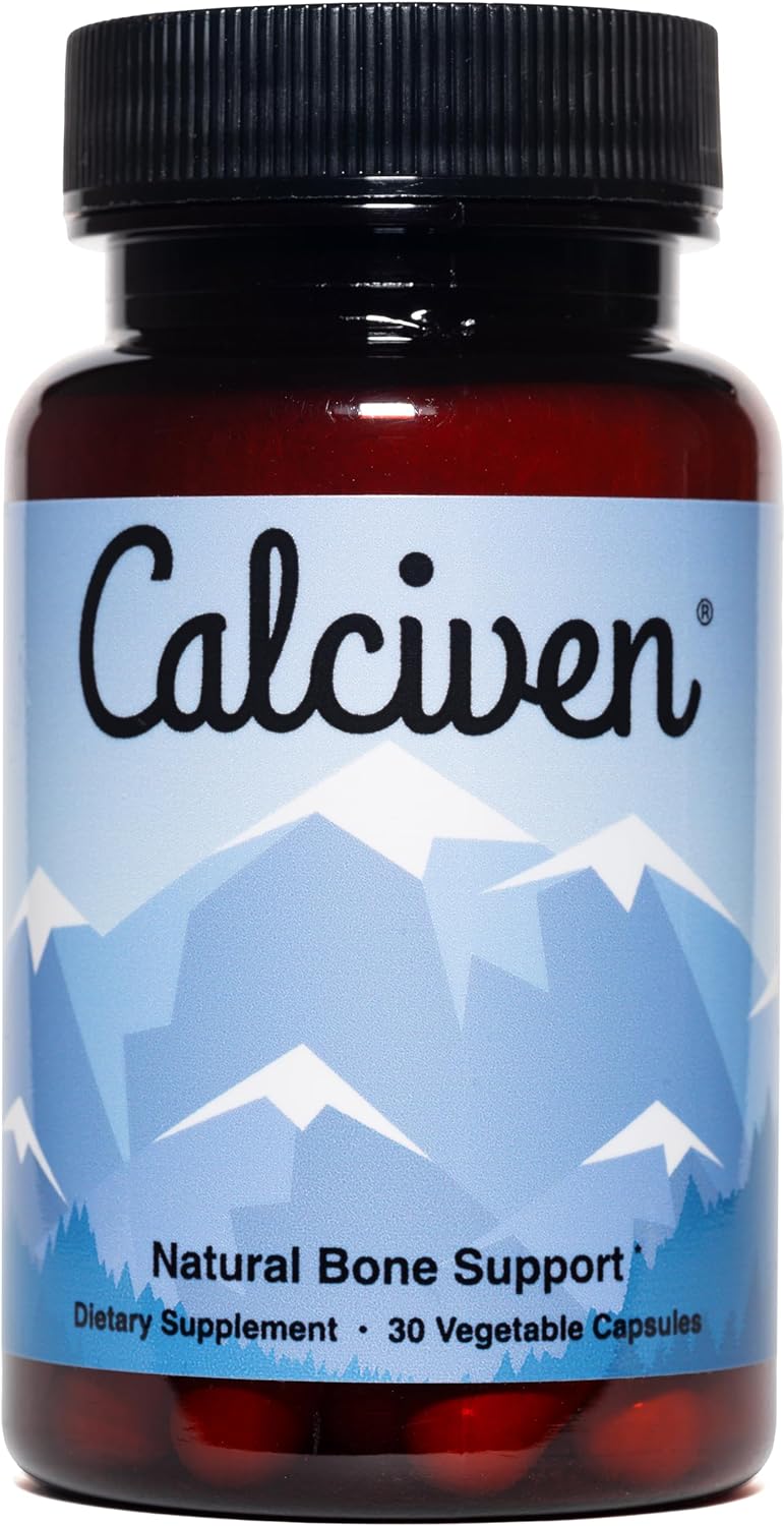 Calciven Natural Bone Support Supplement – 30 Vegetarian Capsules | Calcium, Vitamin D3 & Bone Strength Formula