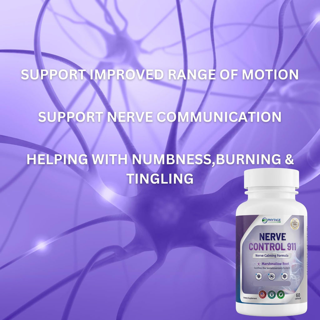Nerve Control 911 – Natural Plant-Based Nerve Health Supplement (60 Capsules)
