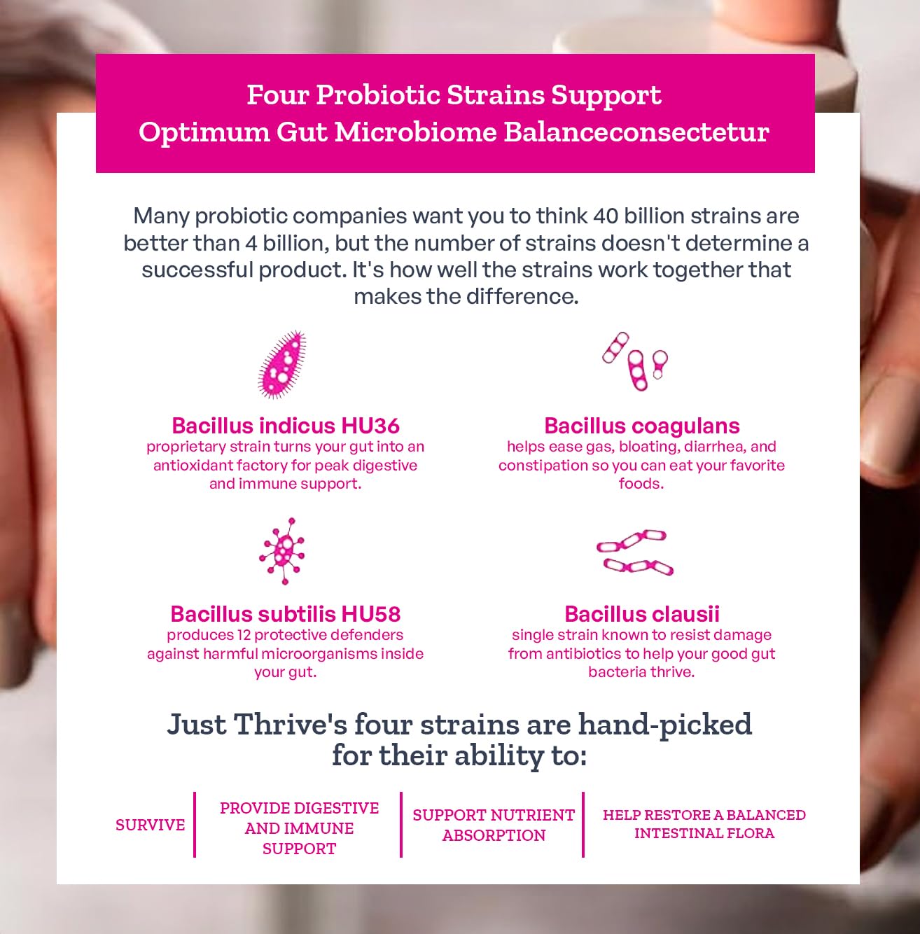Just Thrive Probiotic & Antioxidant Supplement -30 Caps
