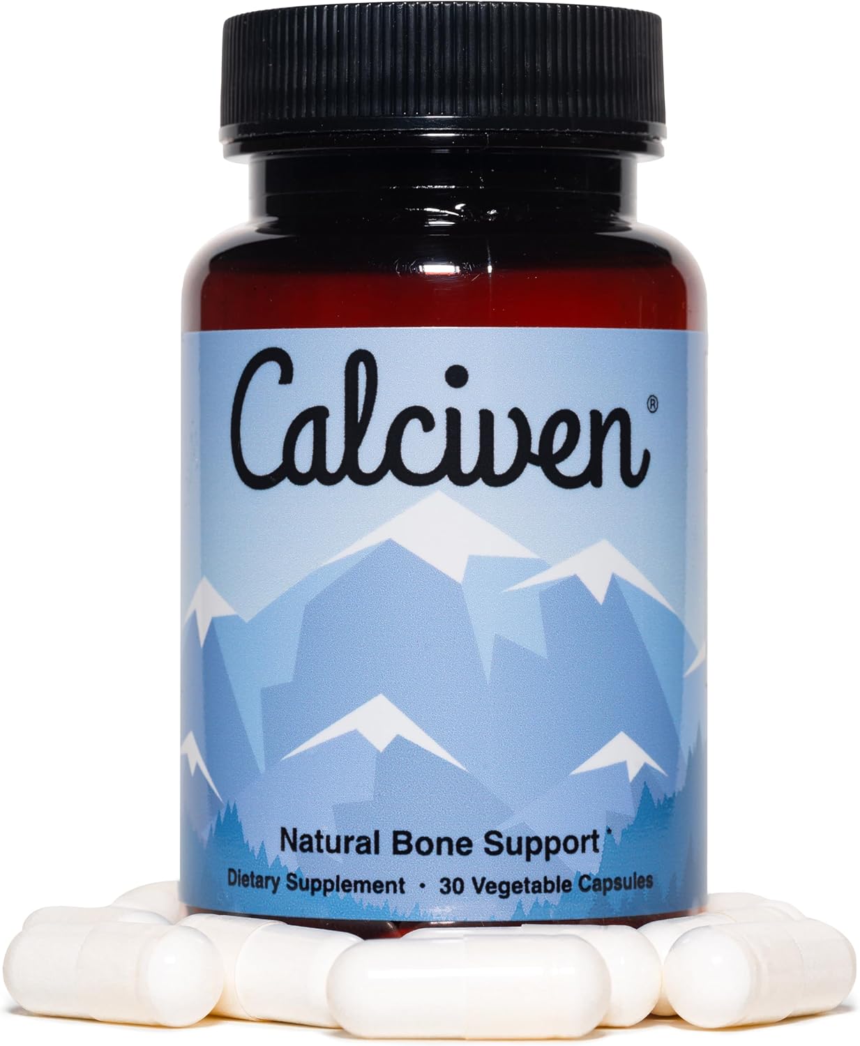 Calciven Natural Bone Support Supplement – 30 Vegetarian Capsules | Calcium, Vitamin D3 & Bone Strength Formula