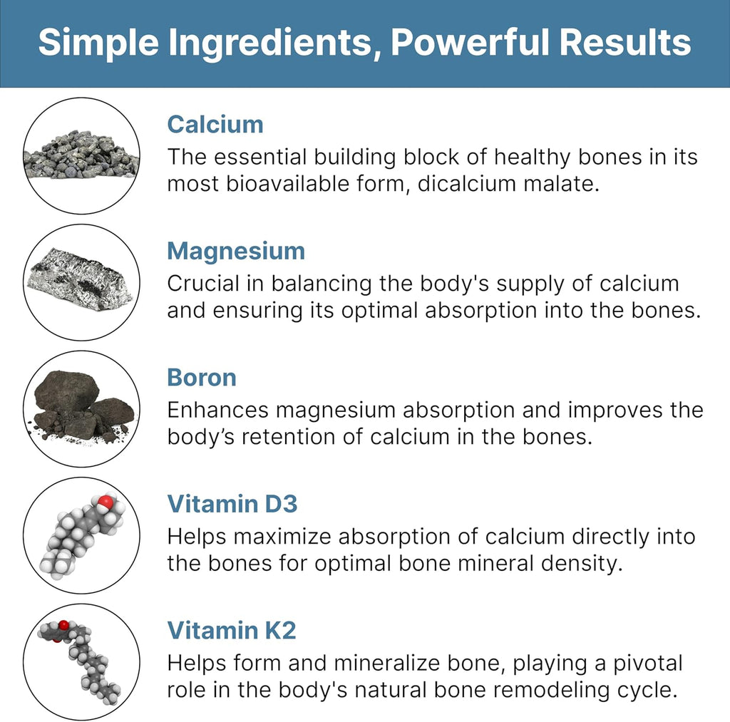 Calciven Natural Bone Support Supplement – 30 Vegetarian Capsules | Calcium, Vitamin D3 & Bone Strength Formula